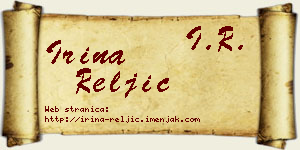 Irina Reljić vizit kartica